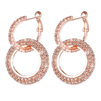 China European and American casual/sports fashion accessories double ring earrings factory customization for sale