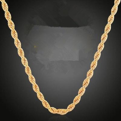 China Hot Sale Hiphop Necklace Women Men Twist Rope Chain Snake Necklace Jewelry for sale