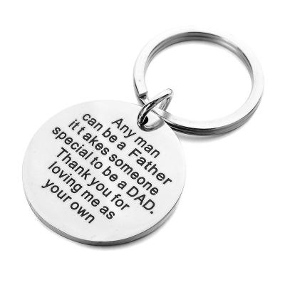 China Wholesale Single Stainless Steel Round Shape Tag Keychain Stainless Steel Metallic Key Chain for sale