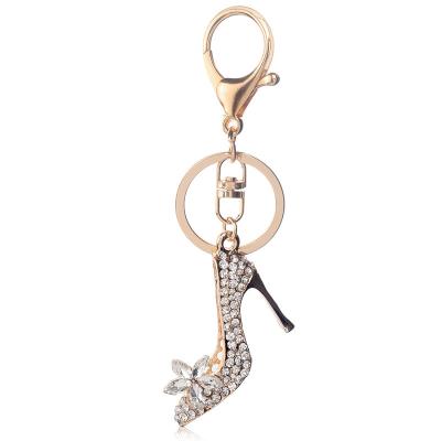 China Crystal Woman High Heels Shoe Metal Fashion Promotional Gifts Key Chain Key Chain for sale