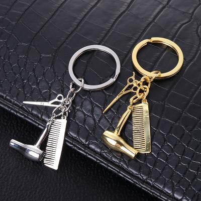 China Metal Dryer Metal Key Chain Washing, Cutting and Blowing Small New Small Three-piece Set Key Chain Wholesale Creative Key Accessories for sale