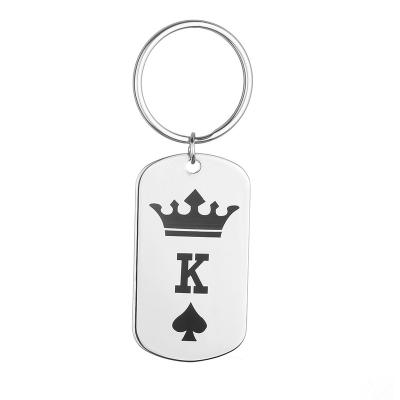 China Popular Stainless Steel Crown Letter K Q Key Chain for sale