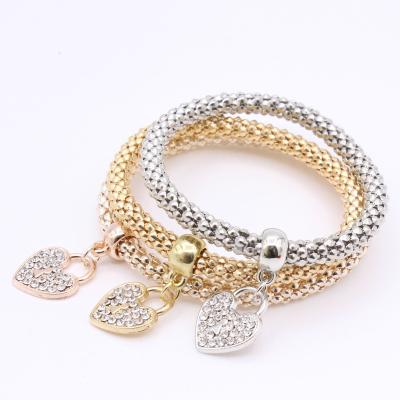 China Casual/Sports Direct Direct Selling New European and American Jewelry Manufacturers Taoxin Love Bracelet Tricolor Elastic Wholesale for sale