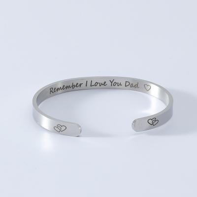 China Casual / Sporty Stainless Steel Bracelet LOVE YOU DAD Bracelet Custom Jewelry for sale