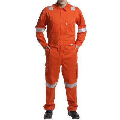 China Reflective Oil Resistant Coverall Coverall Work Protection Safety Fire Resistant Coverall With Reflective Tape for sale