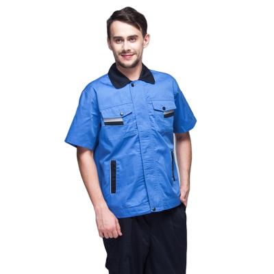 China Workers Hot Selling Customized Logo Polyester/Cotton Shorts Men's Workwear Mechanic Uniform Work Shirts Hot Selling Products for sale