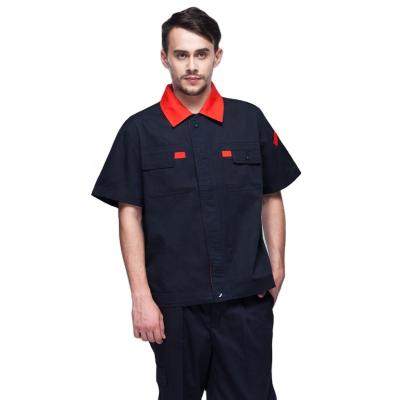 China Sets Summer Mechanic Shirt Work Clothes Mens Mechanic Men Short Sleeve Uniform Shirt Pants Work Suits for sale