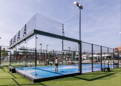 China Movable Installation Padel Court Standard Size Tennis Court Sporting Stadium Panoramic Padel Stadium For Outdoor / Indoor for sale