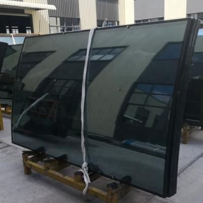 China 3mm-19mm Toughened Glass Partition Walls Light Blue / Clear / Tinted Curved Insulated Glass Customized Hot Bending Glass for sale