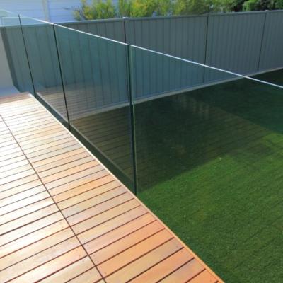 China 10mm 12mm 15mm Frameless Glass Railing Balcony / Frameless Glass Handrail Impact Resistant Shatter Resistant Outdoor Frameless Glass Balustrade for sale