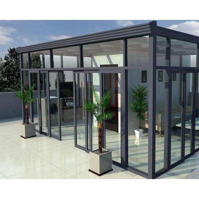 China Toughened Glass Greenhouse Safe Home Winter Sun Room Thermal Insulation Aluminium And Glass Greenhouse Ultraviolet Protection for sale