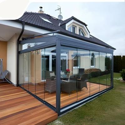 China Modern Glass Sunroom Transparent Glass Aluminum Frame Sunroom Heat Insulation Outdoor Garden Greenhouse Sunroom Customized Size for sale