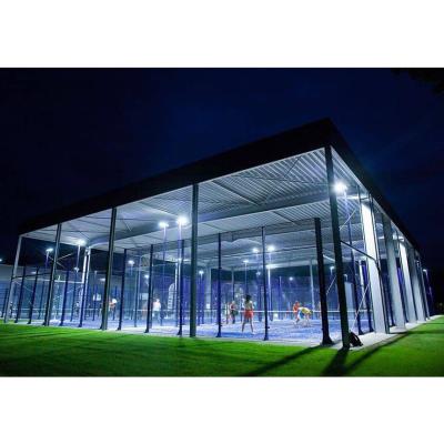 China Mobile Padel Court / Build Padel Court 10m*20m Rechargeable Tennis Court Outdoor With Roof Cover / Portable LED Lights for sale