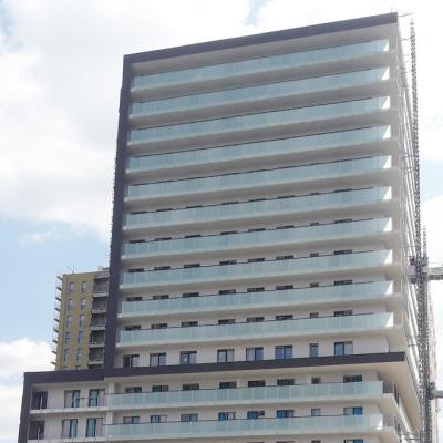 China Colored Milky White Insulated Glass Curtain Wall High Rise Building Anti Condensation Architectural Curtain Wall Sound Insulation for sale