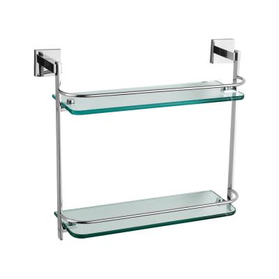 China 4mm 5mm 6mm 8mm Tempered Glass Corner Shower Shelf Toughened Glass Shelf Holder Polish Edge Corner Glass Shelf For Bathroom for sale