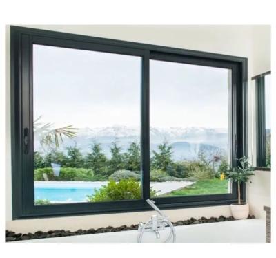 China Aluminum Frame Glass Windows With Custom Color 3 Tracks Aluminium Glass Sliding House Window for sale