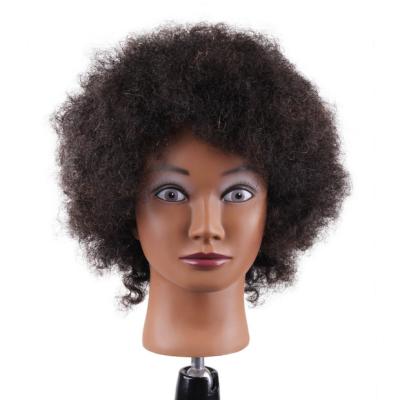 China Top Quality Professional Afro Black Hair Styling Make Up Mannequin Training Head With Hair Extension for sale