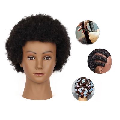 China Cosmetology Mannequin Heads Hot Selling 100% Chemical Fiber Mannequin Mannequin Natural Bald Doll Cosmetology Real Afro Eyelash Hair Mannequin Training Head Cosmetology for sale