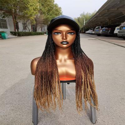 China Braided Wig Synthetic Braided Hair Hair Cap With Wig For Women for sale