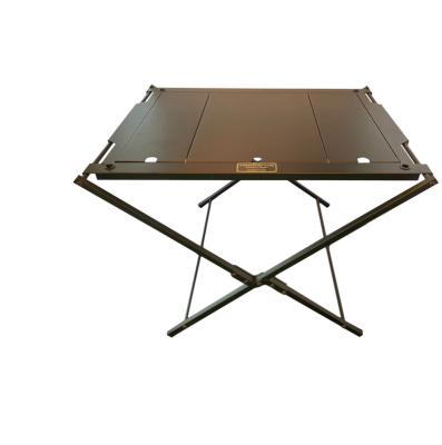 China Outdoor Camping Raising Best Selling Camping Moving Accessories Gear Camping Durable Foldable Black Steel Table for sale