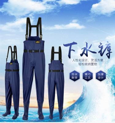 China Anti-UV outdoor waterproof wader pant with boots for fishing for sale