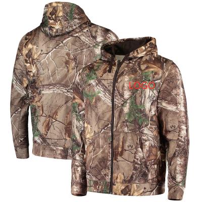 China Breathable custom outdoor fishing brand logo with camo zip hoodie for sale