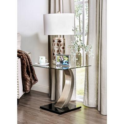 China Stainless Steel C End Table Stainless Steel Frame Living Room Tempered Glass Coffee Table C Glass End Table Glass End Table for sale