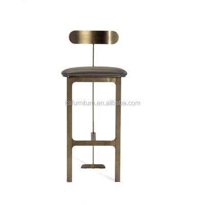 China Modern Curved Gold Metal Back Stainless Steel Bar Chair Stool for sale