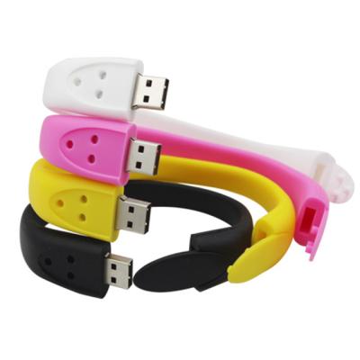 China Custom Silicone USB Pen Drive 2.0 Instant High Speed ​​USB Silicone Wristband USB Drive for sale