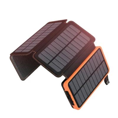 China Hot Customized Portable Solar Charger Logo Outdoor Foldable Solar Power Charger 2021 Trendings 10000mah Waterproof Solar Power Bank for sale