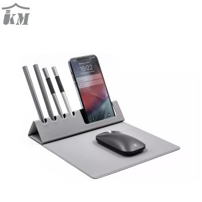 China Multifunctional Foldable Mouse Pad Phone Holder and Pen Holder Wireless Charger 10W OEM for sale