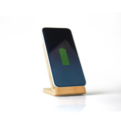 China Eco-friendly Bamboo Design Stand Cell Phone 5W Wireless Charger for sale