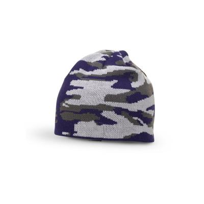 China Customized COMMON 100% Acrylic Soft Stretch Knit Camouflage Camouflage Beanie Winter Hat for sale