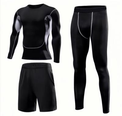 China Quick Drying And Moisture Absorption Polyester Spandex Mens Leisure Casual Fitness Sportswear Running Suit for sale