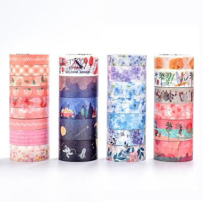 China Self Adhesive Waterproof Washi Paper Sticker Decorative DIY Papanese Custom Make Washi Tape for sale