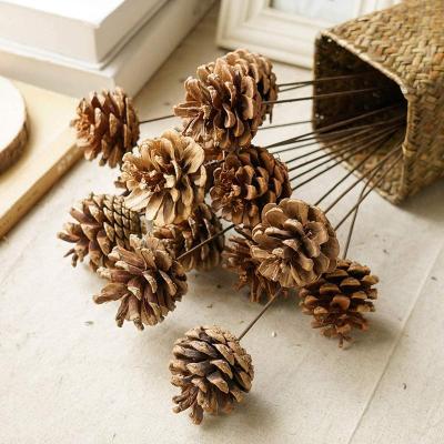 China Chirstmas Decor Christmas Pine Cones Snow Tipped Natural Pine Cones Wooden Frosted Pine Cone Ornaments for Decorating and Designing for sale