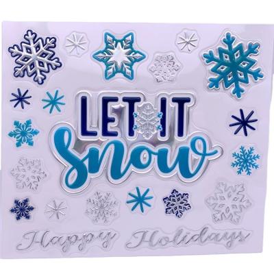 China Decorative Embossing Sticker Christmas Sticker For Classroom Window Wall Snow Wall Art Party Dimensional Sticker for sale