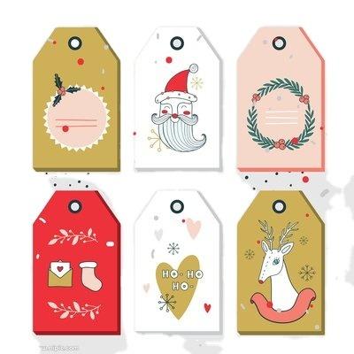 China Home Decoration / Customized Customized Logo Gift Wrapping Paper Label Design Kraft Tag Logo For Christmas for sale