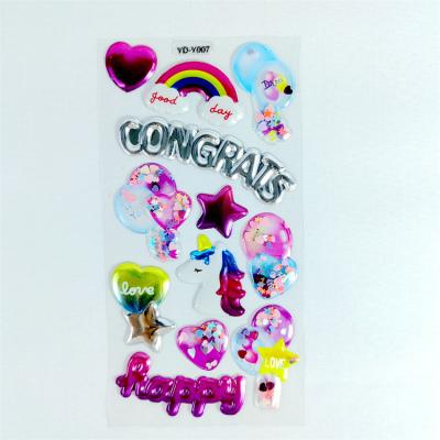 China Cheap Custom Waterproof 3d Birthday Decorative Sticker Hot Selling Puffy Sticker for sale