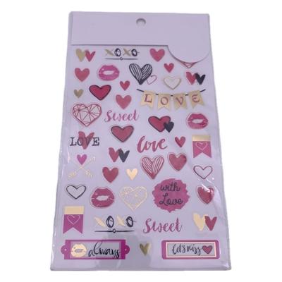 China Decorative Sticker Heart Design Crafting Waterproof Cardboard Epoxy Stickers For Kids for sale