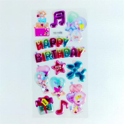 China Good Technology Production Decorative Sticker New 2022 3d Customized Puffy Birthday Sticker For Kids for sale