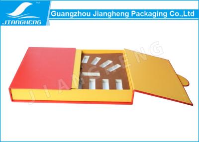 China Essential Oil Magnetic Packaging Box Eco - Friendly Red Two Open Doors Design for sale