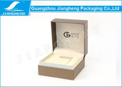 China Cube Elegant Watch Gift Boxes Texture Paper Debossed Logo With Holder for sale