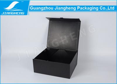 China Black Cardboard Folding Packing Boxes , Rectangular Magnetic Packaging Box for sale