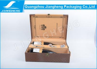 China Cuero de las cajas de embalaje del vino de la botella del lujo 2 elegante con la manija portátil en venta