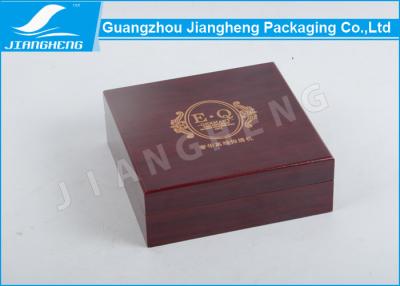 China Essential Oil Packaging Cosmetic Gift Box Red Square Matte Laminated MDF Wooden for sale