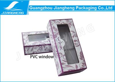 China Fashionable False Eyelash Packaging Cardboard Box With Clear Window for sale