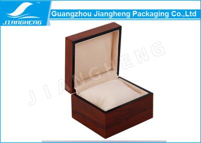 China Wood Material Red Lacquered Single Watch Gift Boxes With Velvet Pillow for sale