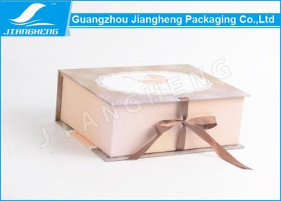 China C2S Paper Material Rigid Cardboard Empty Gift Boxes With Bowknot Ribbon for sale