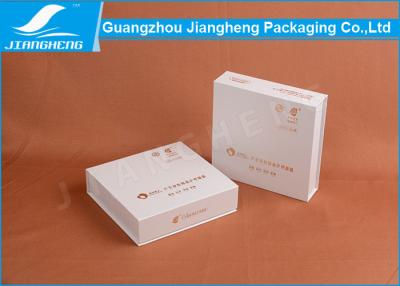 China White Square Paper Cosmetic Packaging Boxes , Rigid Cardboard Gift Packaging Box for sale